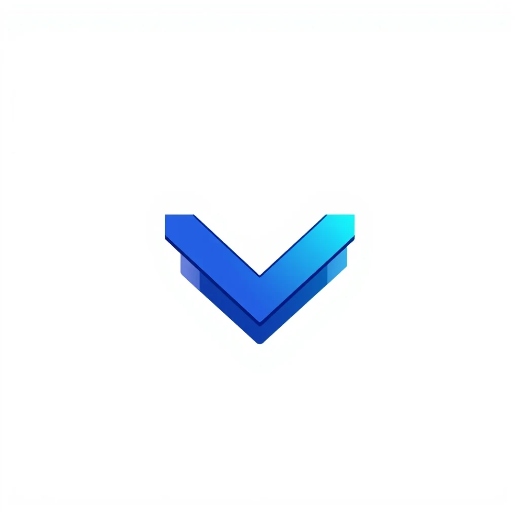 Tech startup logo, geometric, blue and white, modern sans-serif wordmark.